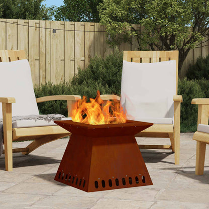 Feuerstelle Rostoptik 48 x 48 x 40 cm Wetterfeststahl