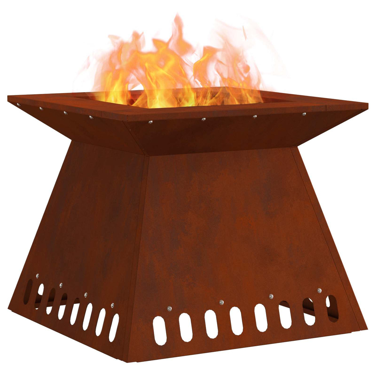 Feuerstelle Rostoptik 48 x 48 x 40 cm Wetterfeststahl