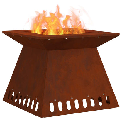 Feuerstelle Rostoptik 48 x 48 x 40 cm Wetterfeststahl