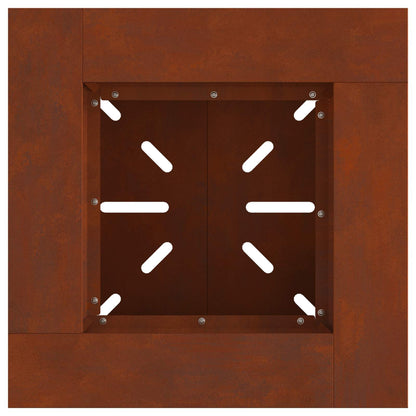 Feuerstelle Rostoptik 48 x 48 x 40 cm Wetterfeststahl
