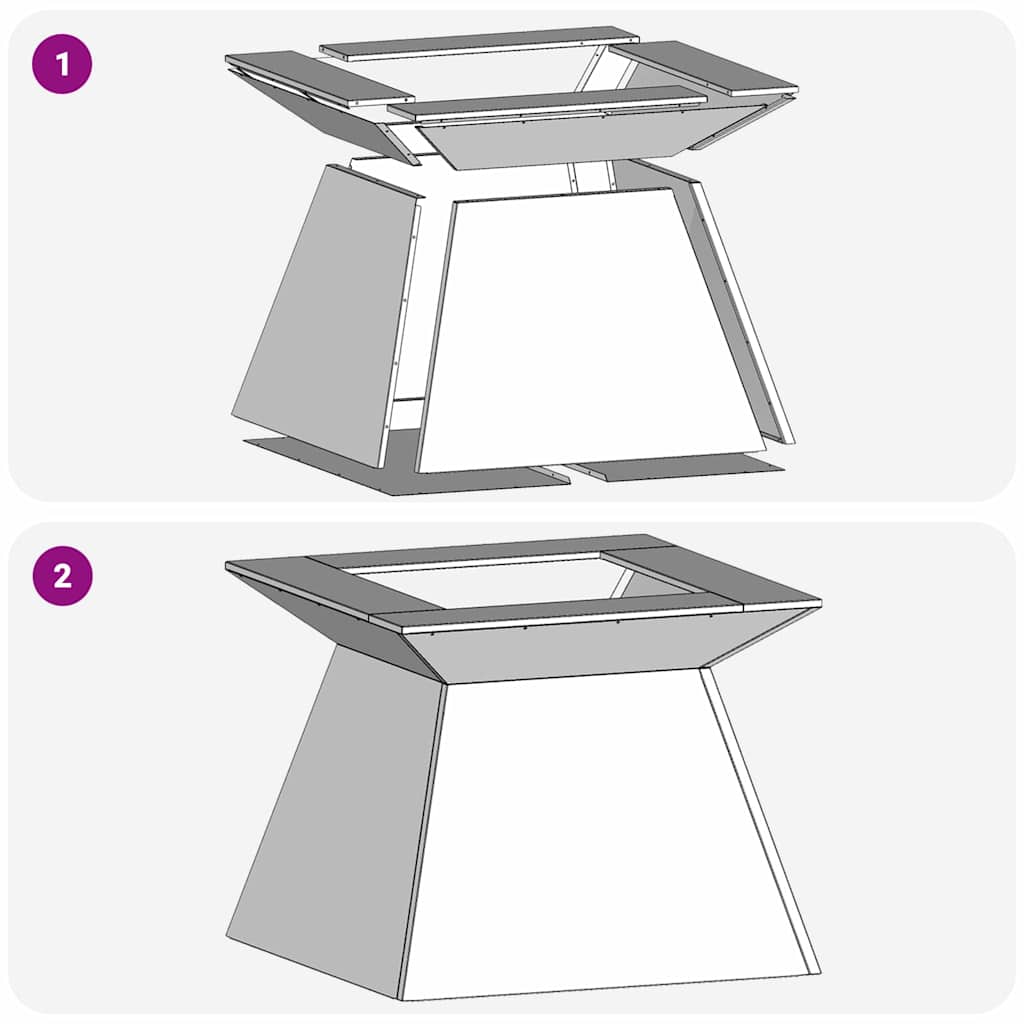 Feuerstelle Rostoptik 60 x 60 x 50 cm Wetterfeststahl