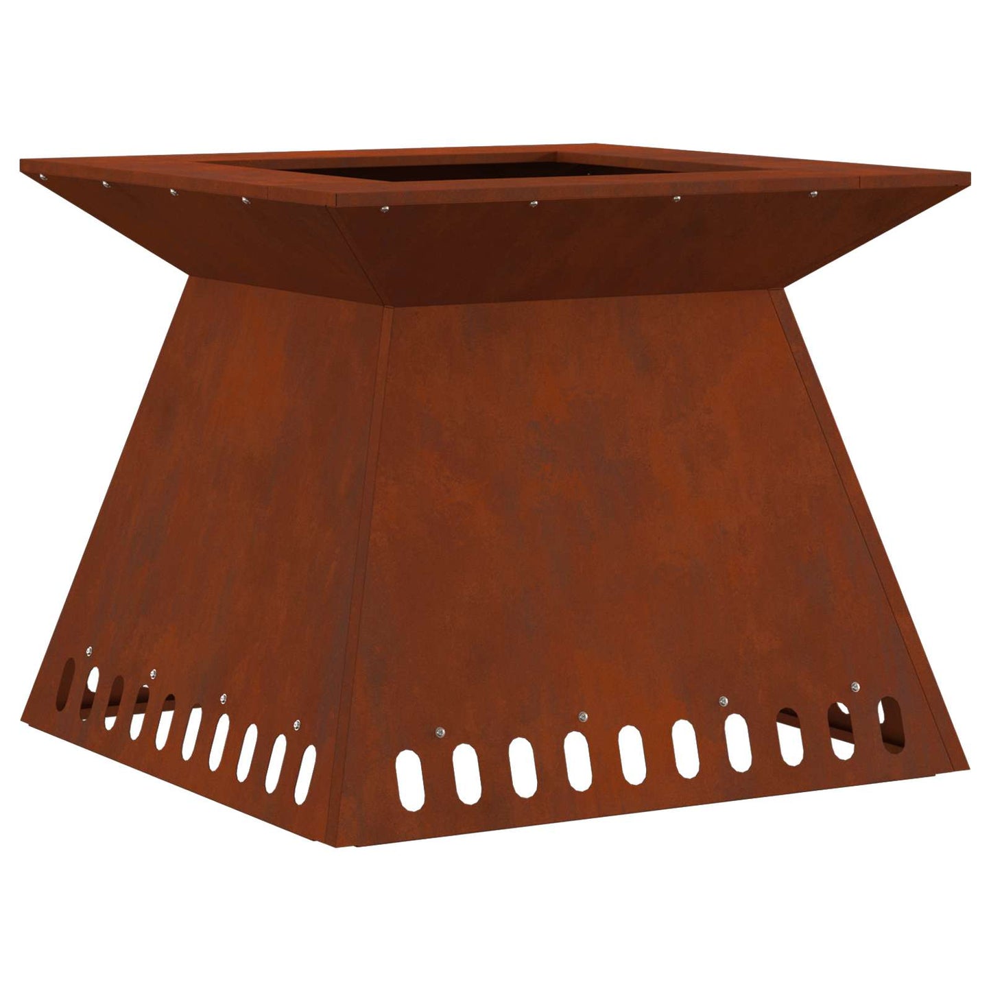 Feuerstelle Rostoptik 60 x 60 x 50 cm Wetterfeststahl