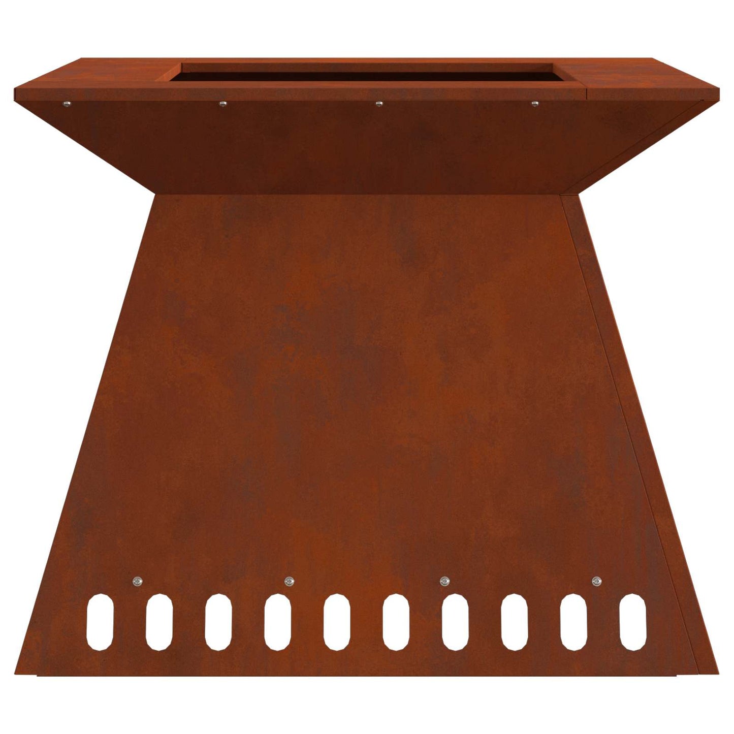 Feuerstelle Rostoptik 60 x 60 x 50 cm Wetterfeststahl