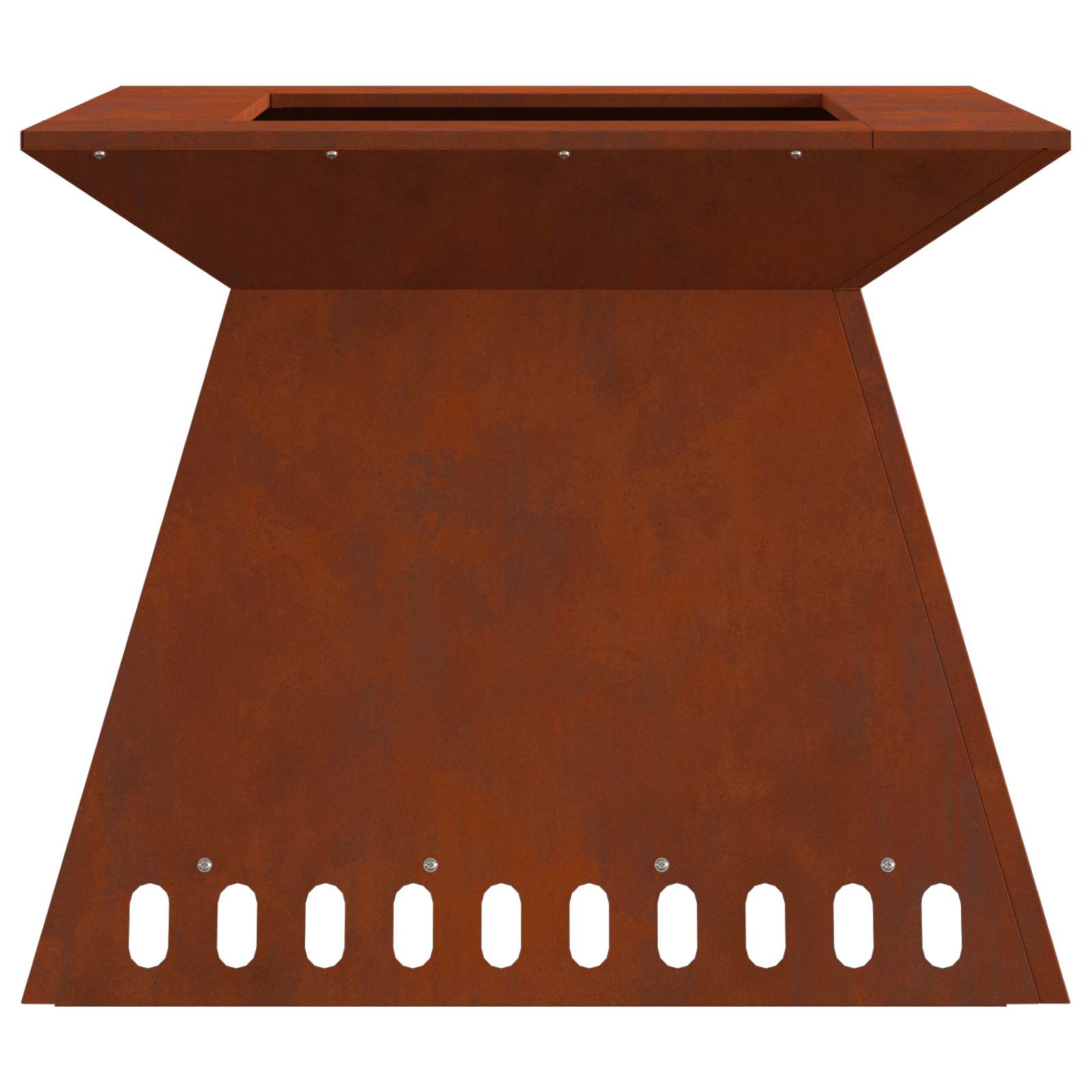 Feuerstelle Rostoptik 60 x 60 x 50 cm Wetterfeststahl