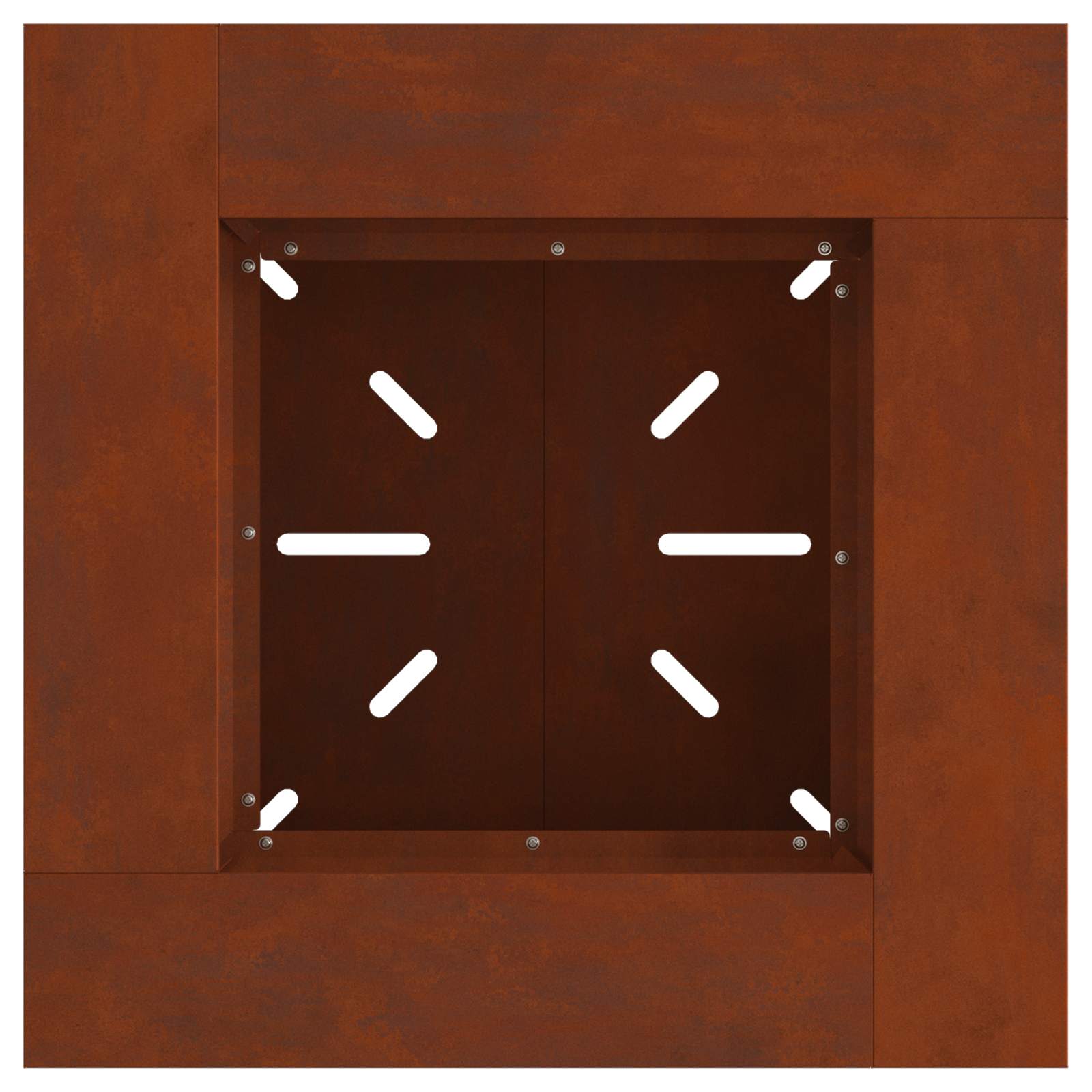 Feuerstelle Rostoptik 60 x 60 x 50 cm Wetterfeststahl