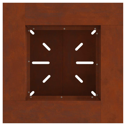 Feuerstelle Rostoptik 60 x 60 x 50 cm Wetterfeststahl
