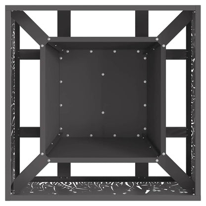 Feuerschale Schwarz 60 x 60 x 30 cm Wetterfeststahl