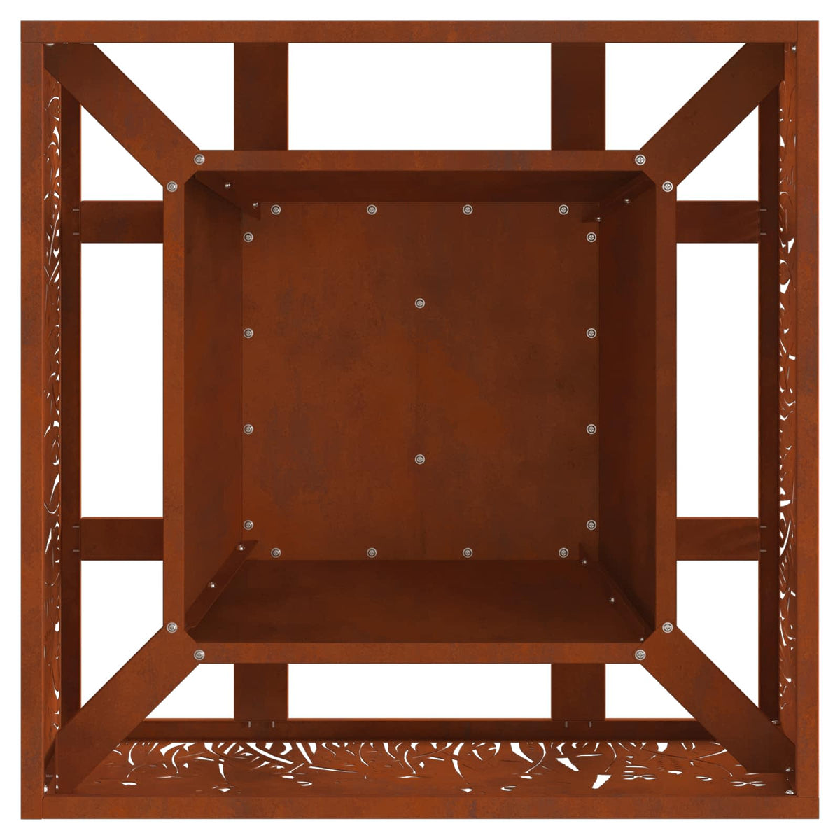 Feuerschale Rostoptik 60 x 60 x 30 cm Wetterfeststahl