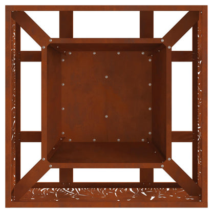 Feuerschale Rostoptik 60 x 60 x 30 cm Wetterfeststahl
