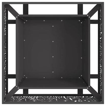Feuerschale Schwarz 80 x 80 x 30 cm Wetterfeststahl