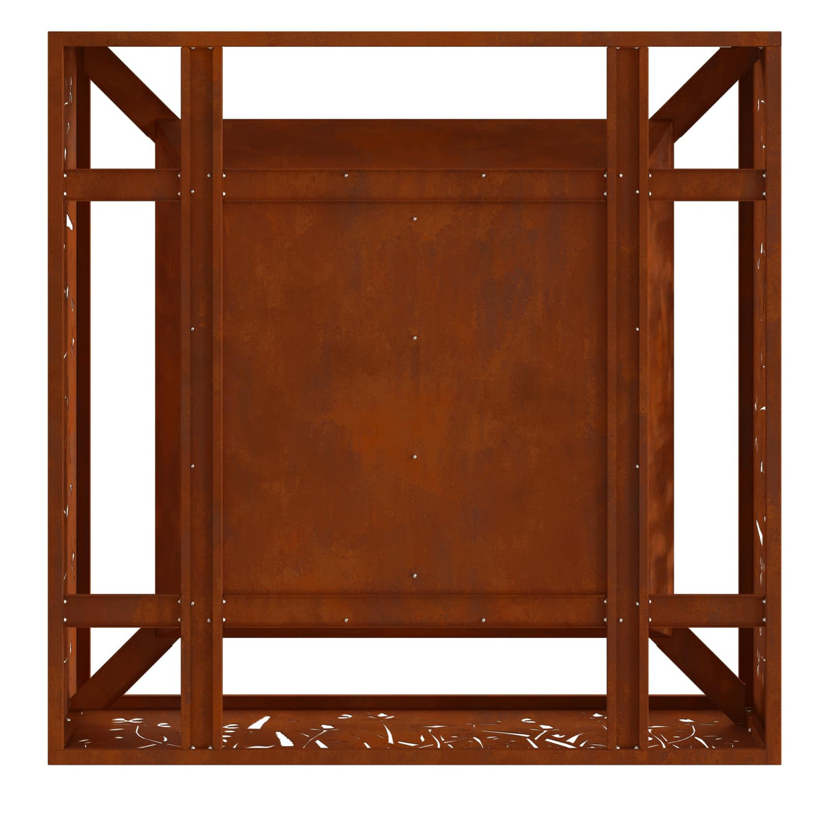 Feuerschale Rostoptik 80 x 80 x 30 cm Wetterfeststahl