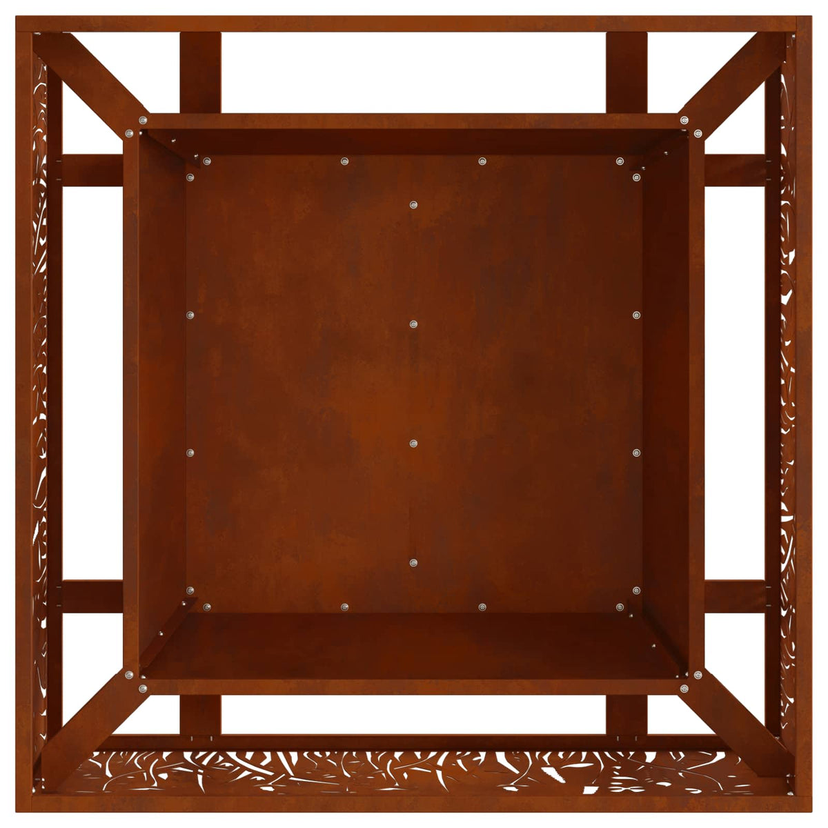 Feuerschale Rostoptik 80 x 80 x 30 cm Wetterfeststahl