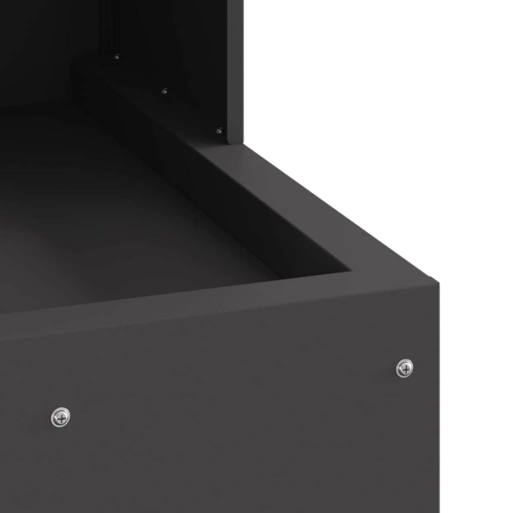 Feuerstelle Schwarz 50 x 50 x 100 cm Wetterfeststahl
