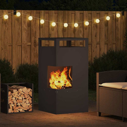 Feuerstelle Schwarz 50 x 50 x 100 cm Wetterfeststahl