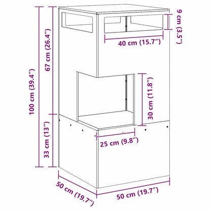 Feuerstelle Braun 50 x 50 x 100 cm Wetterfeststahl