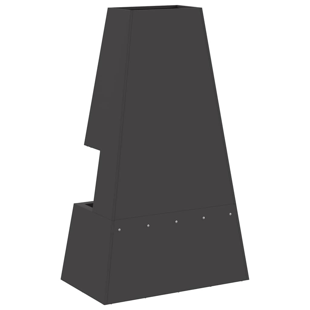 Feuerstelle Schwarz 60 x 35 x 100 cm Wetterfeststahl
