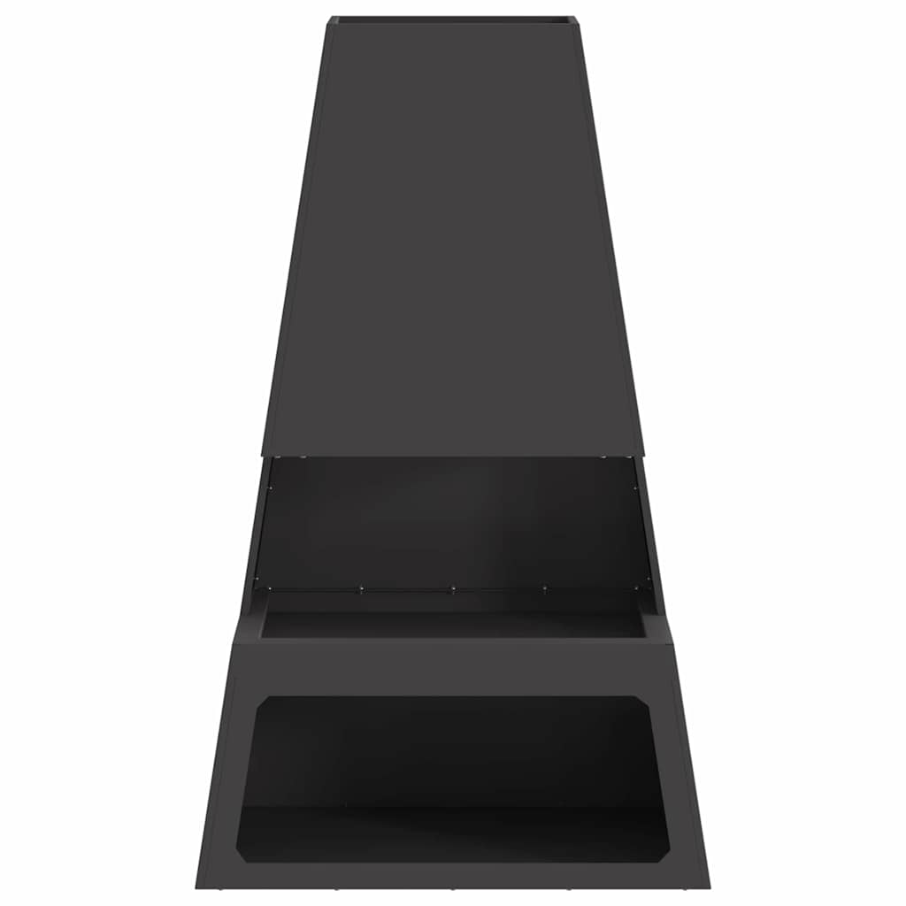 Feuerstelle Schwarz 60 x 35 x 100 cm Wetterfeststahl