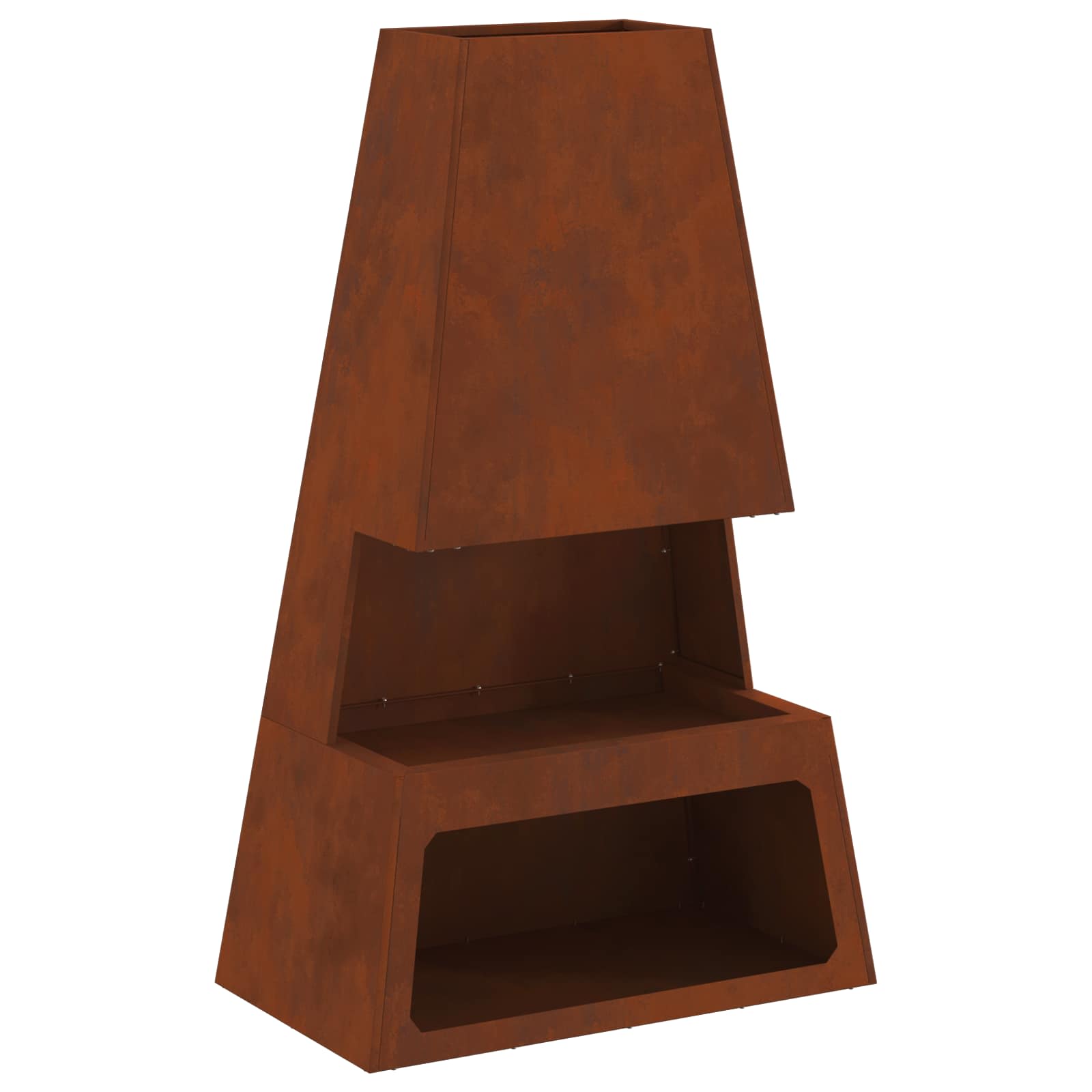 Feuerstelle Rostoptik 60 x 35 x 100 cm Wetterfeststahl