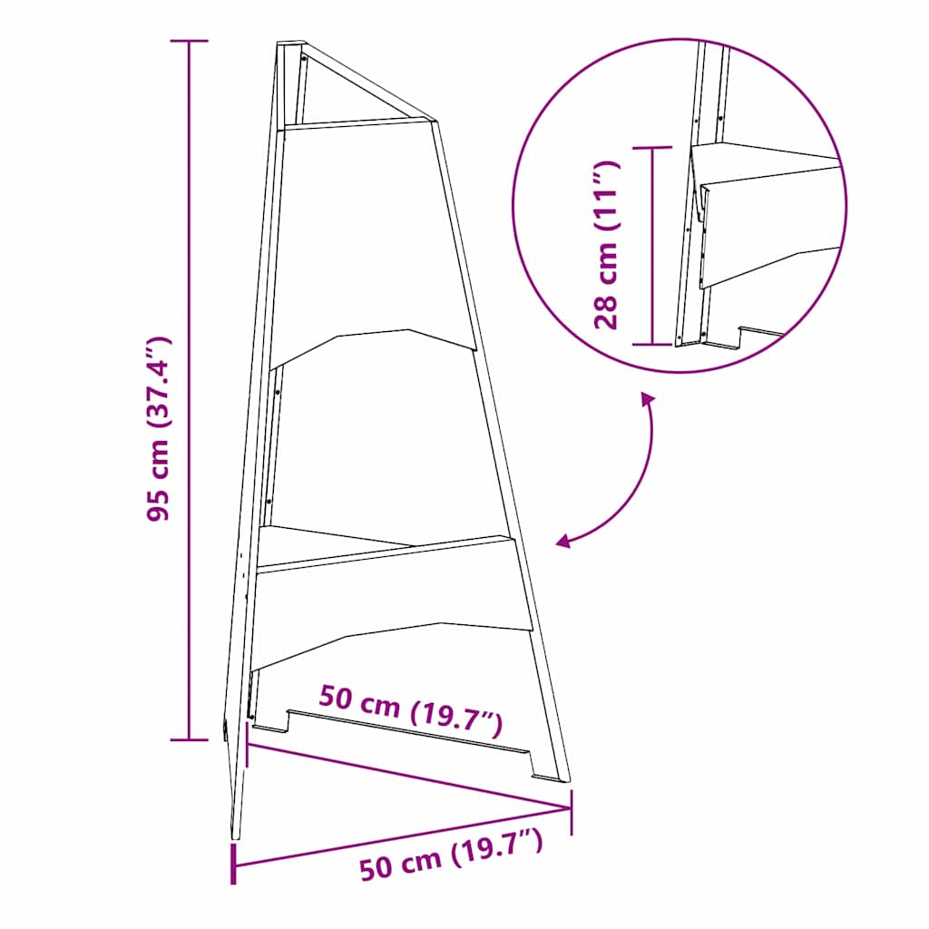 Feuerstelle Rostoptik 50 x 50 x 95 cm Wetterfeststahl
