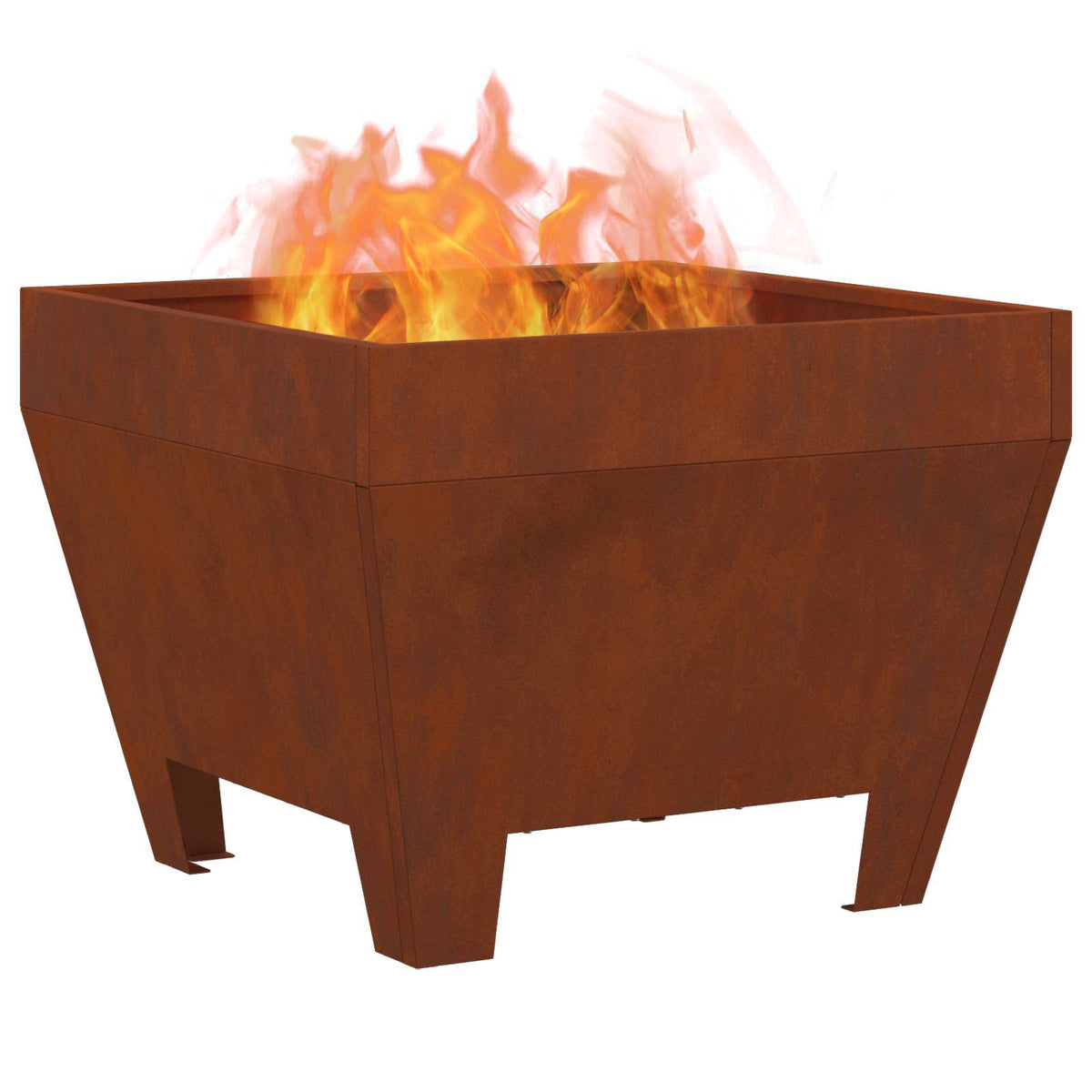 Feuerschale Rostig 50 x 50 x 38 cm Wetterfeststahl