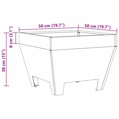 Feuerschale Rostig 50 x 50 x 38 cm Wetterfeststahl