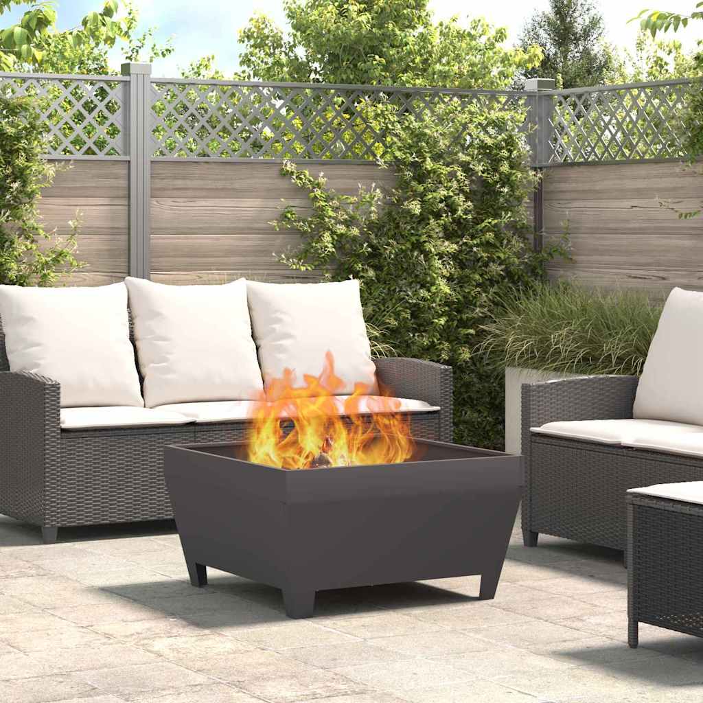 Feuerschale Schwarz 80 x 80 x 43 cm Wetterfeststahl