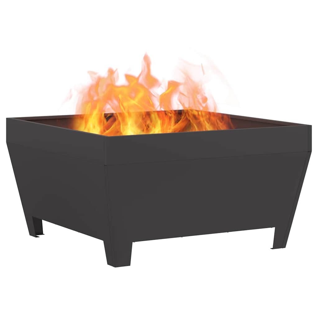 Feuerschale Schwarz 80 x 80 x 43 cm Wetterfeststahl