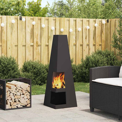 Feuerstelle Schwarz 35 x 35 x 100 cm Wetterfeststahl