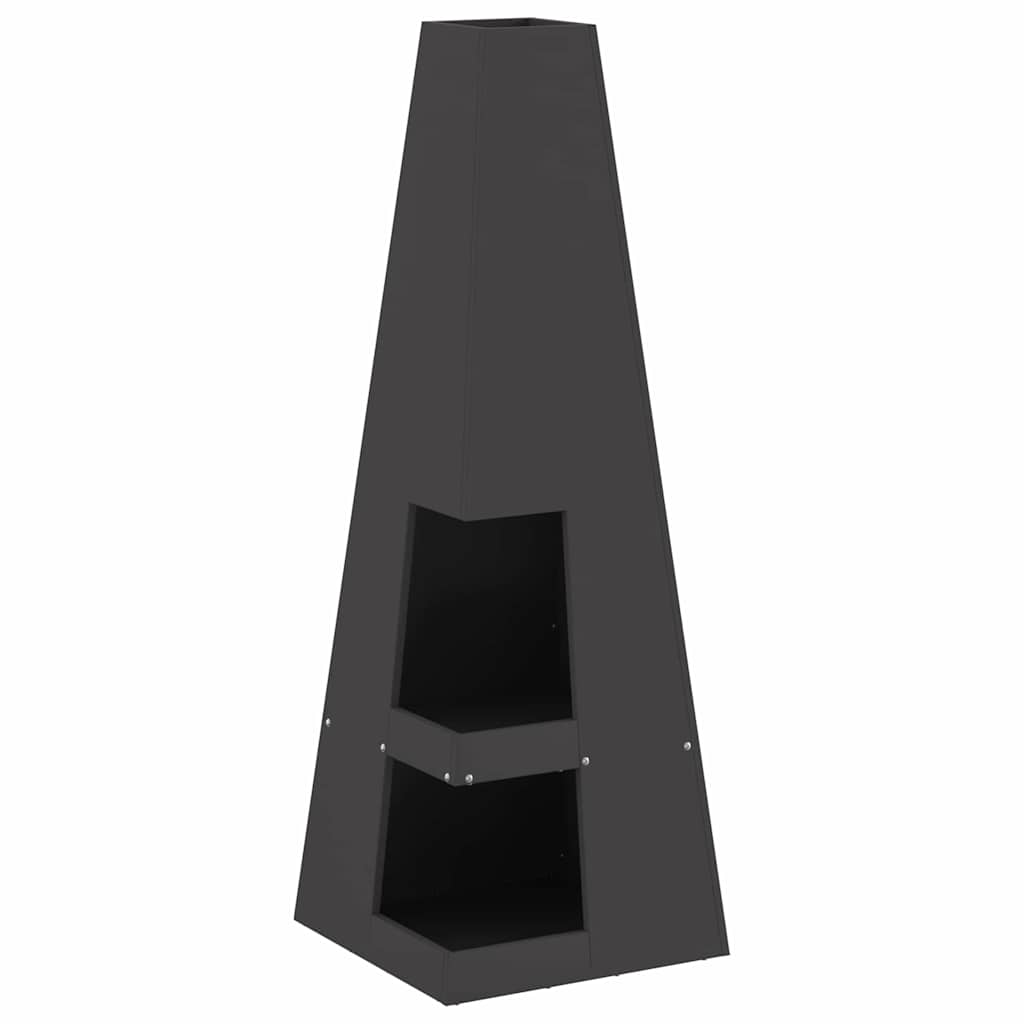 Feuerstelle Schwarz 35 x 35 x 100 cm Wetterfeststahl