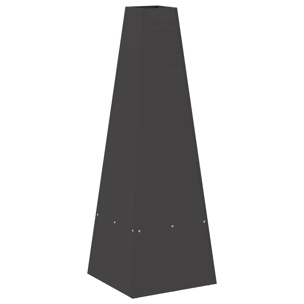 Feuerstelle Schwarz 35 x 35 x 100 cm Wetterfeststahl