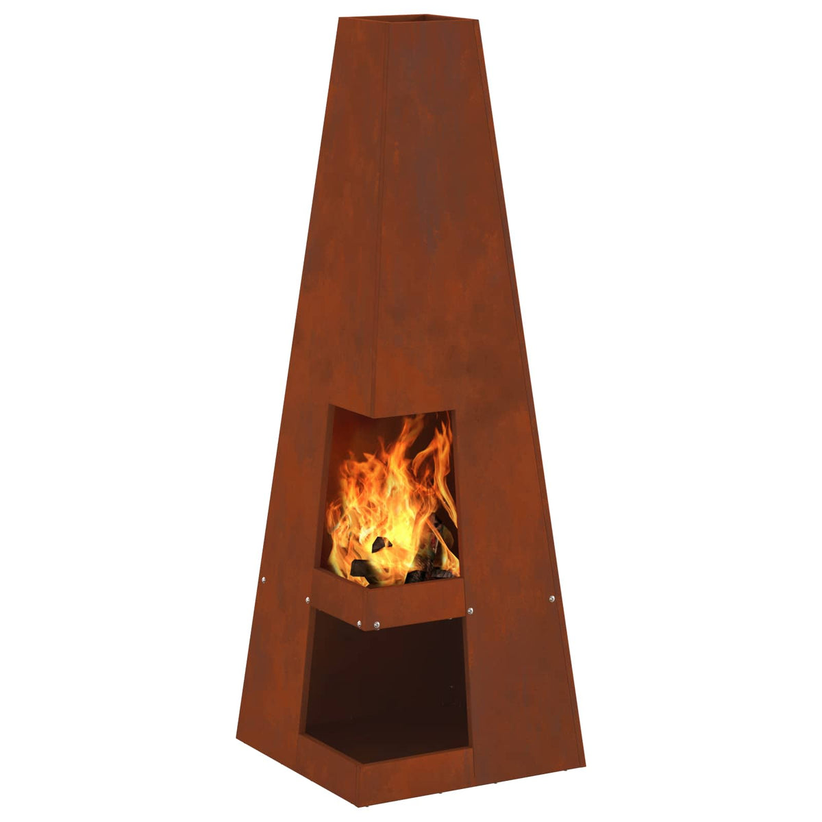 Feuerstelle Rostoptik 35 x 35 x 100 cm