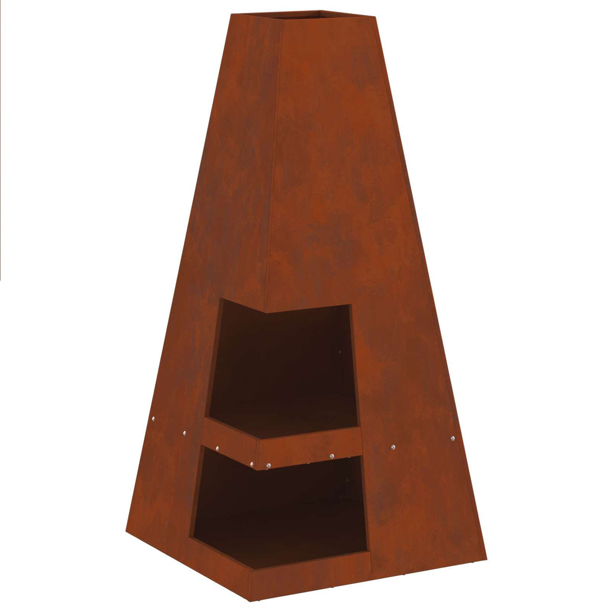 Feuerstelle Rostoptik 50 x 50 x 100 cm Wetterfeststahl