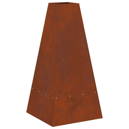 Feuerstelle Rostoptik 50 x 50 x 100 cm Wetterfeststahl