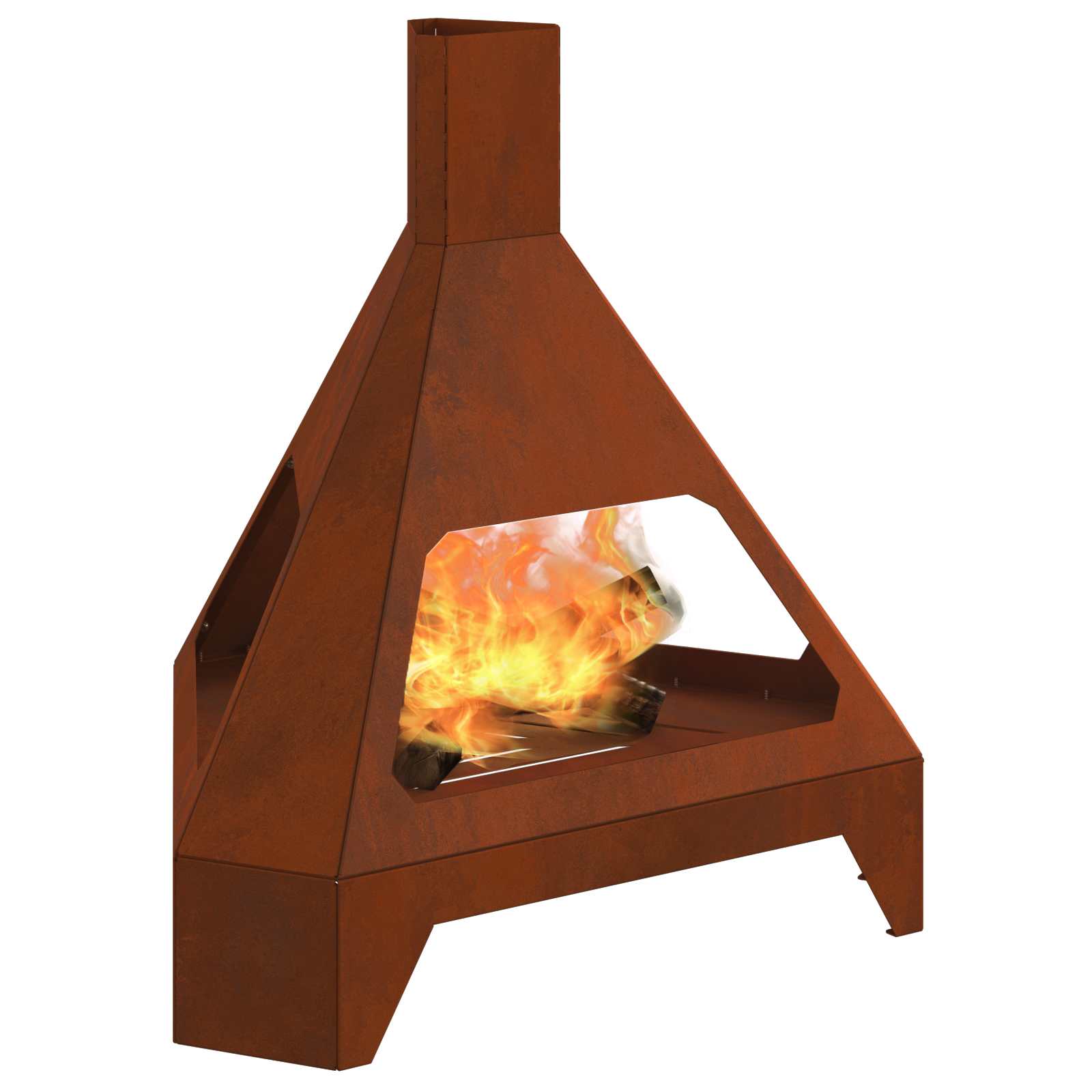 Feuerstelle Rostoptik 50 x 43 x 52 cm Wetterfeststahl