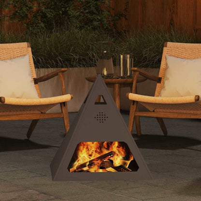 Feuerstelle Schwarz 50 x 50 x 51 cm Wetterfeststahl