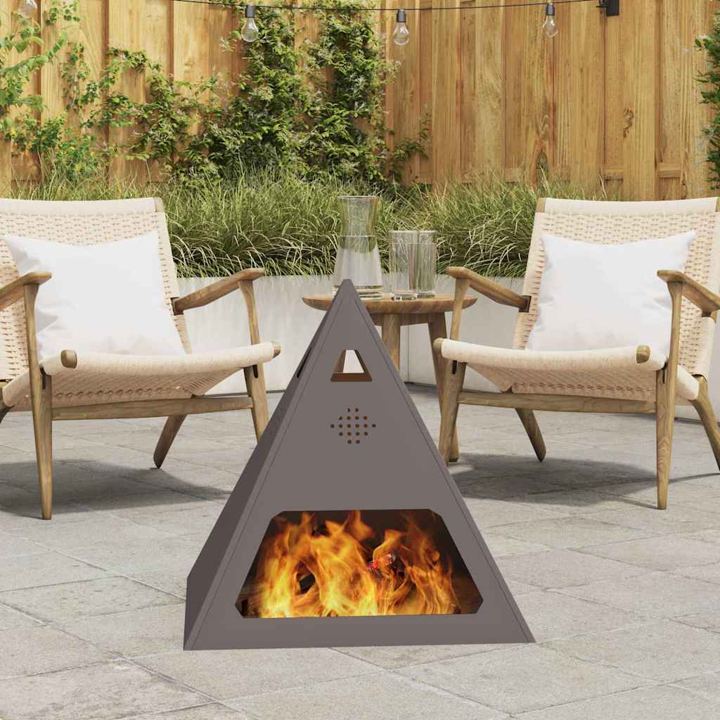 Feuerstelle Schwarz 50 x 50 x 51 cm Wetterfeststahl