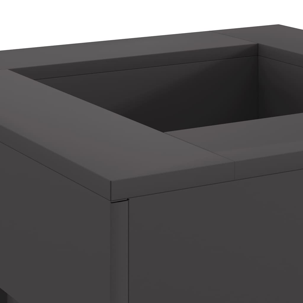 Feuerstelle Schwarz 60 x 60 x 30 cm Wetterfeststahl