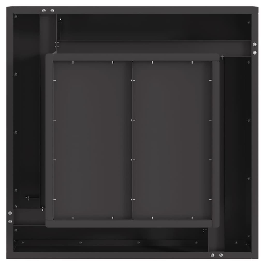 Feuerstelle Schwarz 60 x 60 x 30 cm Wetterfeststahl