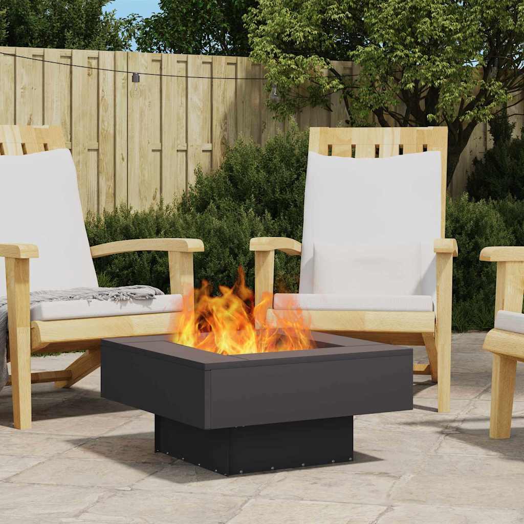 Feuerstelle Schwarz 60 x 60 x 30 cm Wetterfeststahl