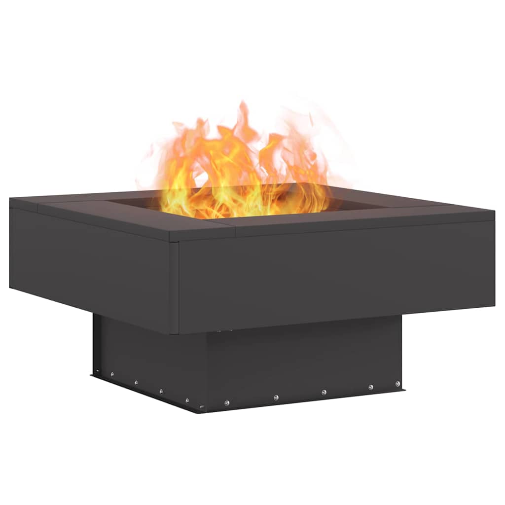 Feuerstelle Schwarz 60 x 60 x 30 cm Wetterfeststahl