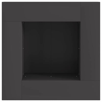 Feuerstelle Schwarz 60 x 60 x 30 cm Wetterfeststahl