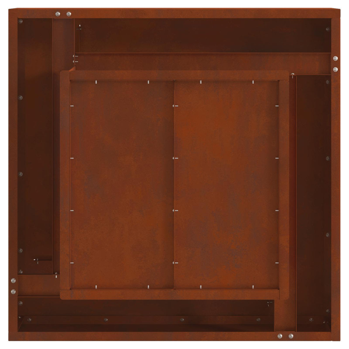 Feuerstelle Rostoptik 60 x 60 x 30 cm Wetterfeststahl