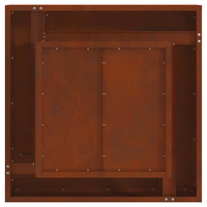 Feuerstelle Rostoptik 60 x 60 x 30 cm Wetterfeststahl
