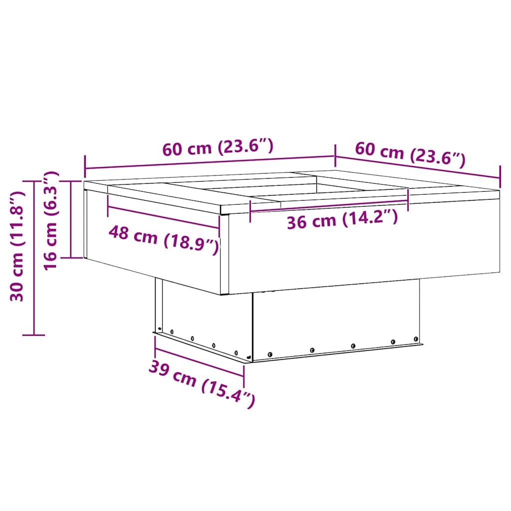 Feuerstelle Rostoptik 60 x 60 x 30 cm Wetterfeststahl
