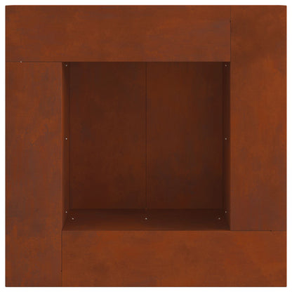 Feuerstelle Rostoptik 60 x 60 x 30 cm Wetterfeststahl