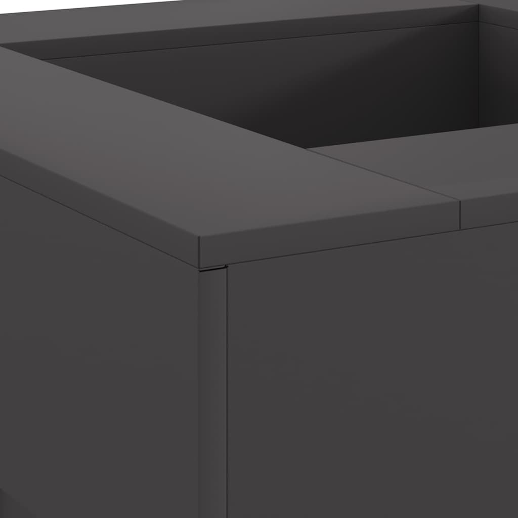 Feuerstelle Schwarz 80 x 80 x 40 cm Wetterfeststahl