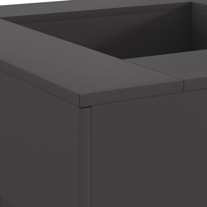 Feuerstelle Schwarz 80 x 80 x 40 cm Wetterfeststahl