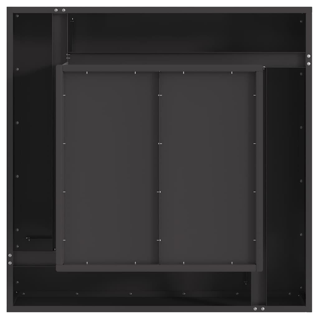 Feuerstelle Schwarz 80 x 80 x 40 cm Wetterfeststahl