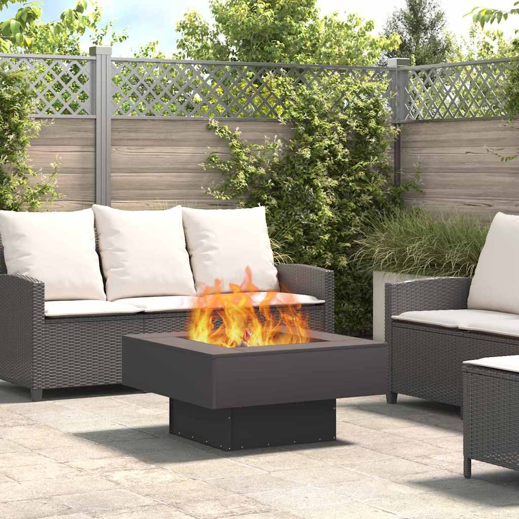 Feuerstelle Schwarz 80 x 80 x 40 cm Wetterfeststahl