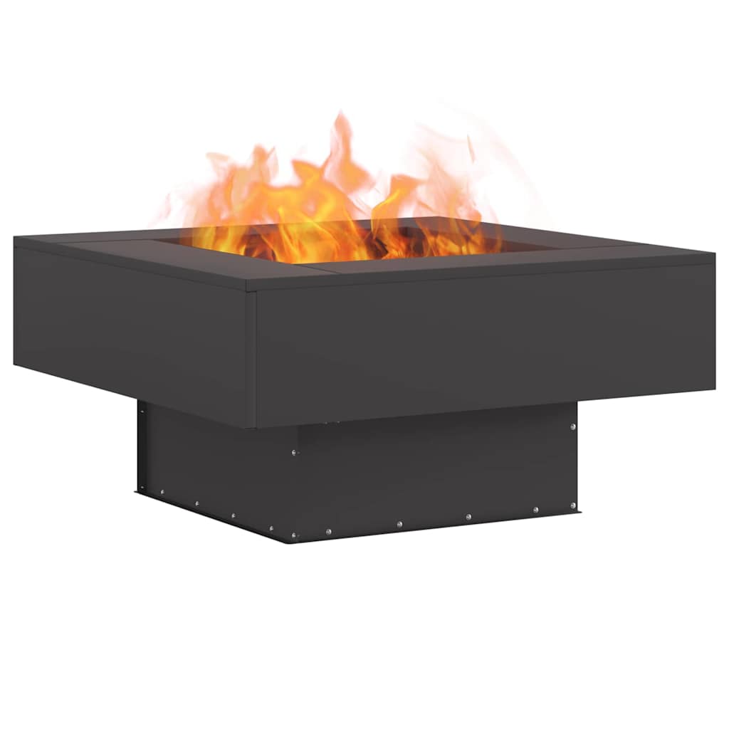 Feuerstelle Schwarz 80 x 80 x 40 cm Wetterfeststahl